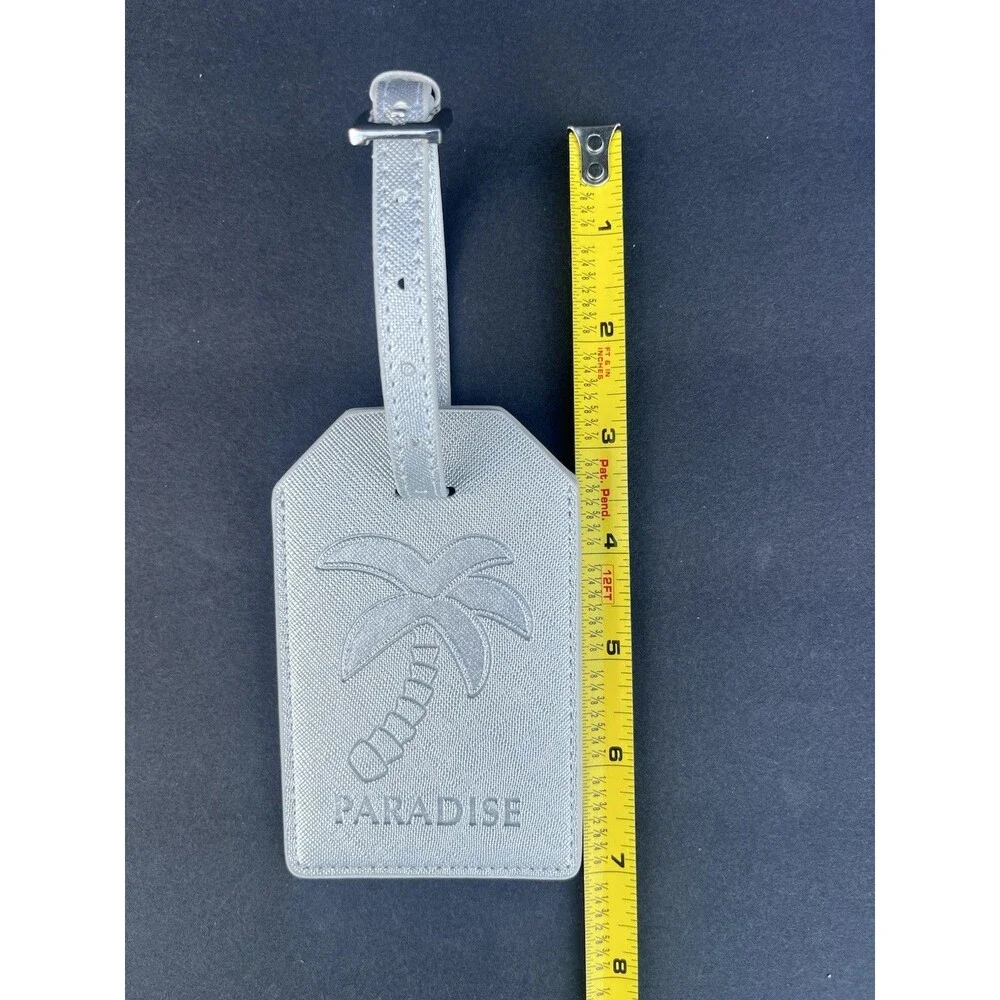 Rare PANDORA Caribbean Exclusive PARADISE silver luggage travel tag Palm TreeNIB